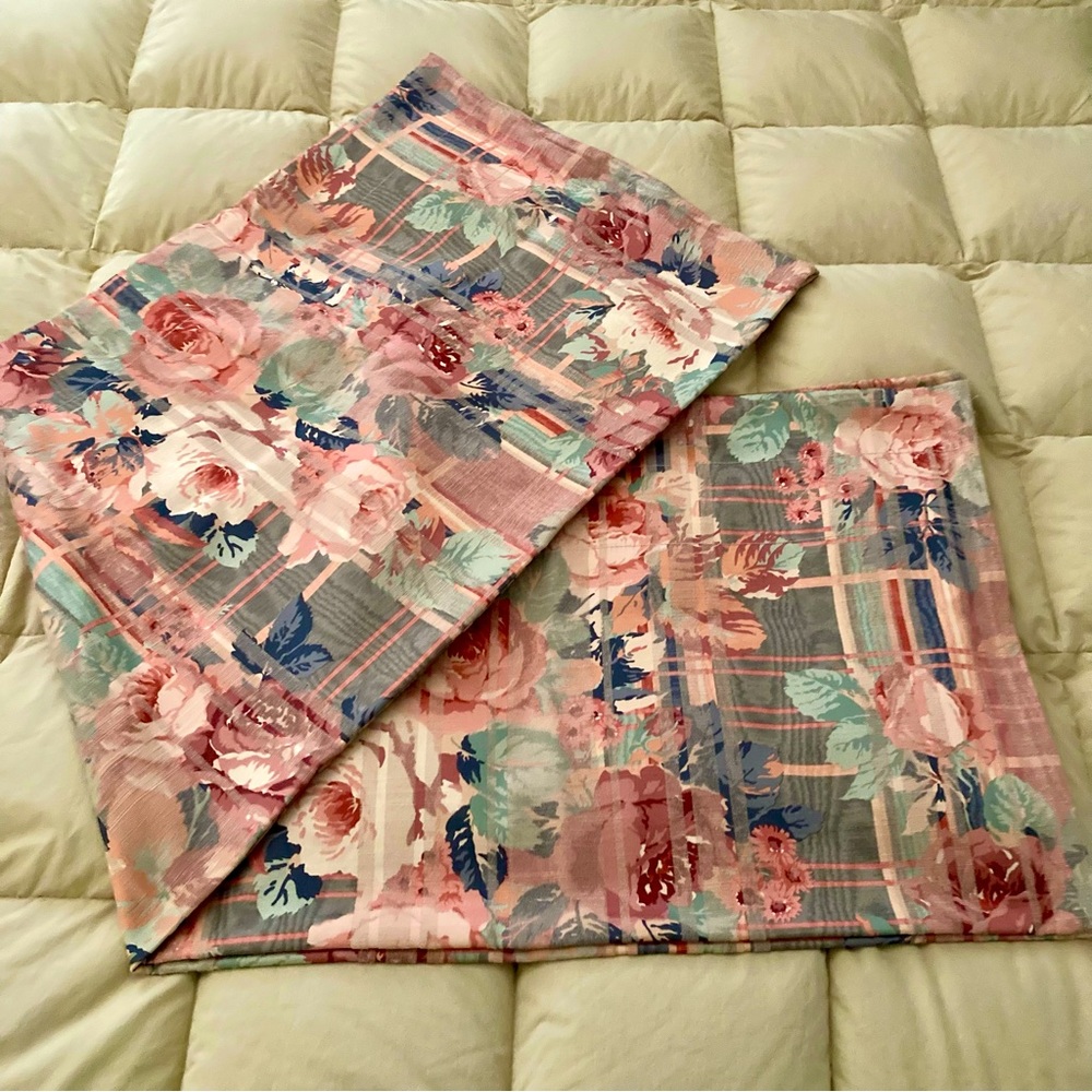Vintage 90’s J C Penney Drapery Weight Valances 3” Rod Pocket Includes 2 panels